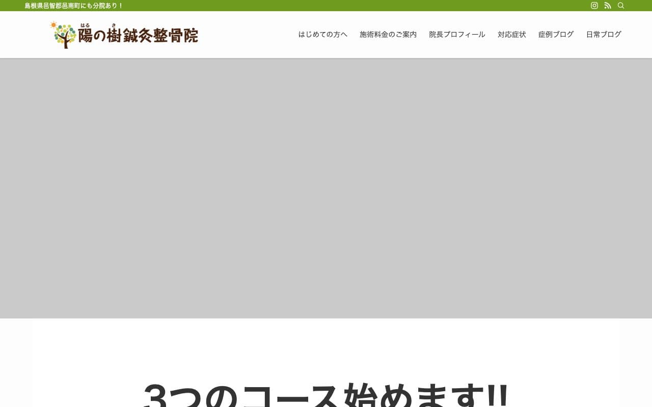陽の樹鍼灸整骨院のホームページ