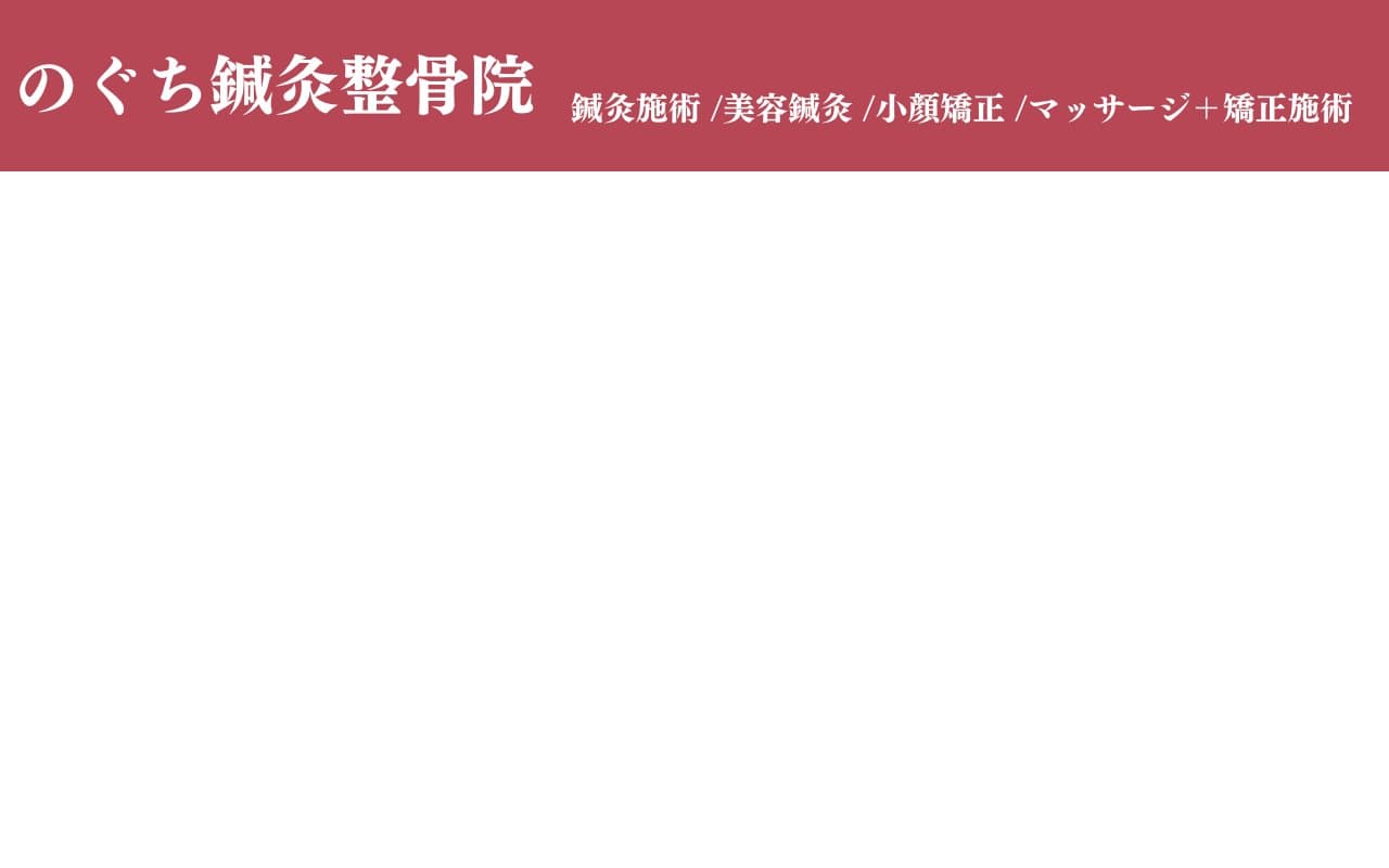 のぐち鍼灸整骨院のホームページ